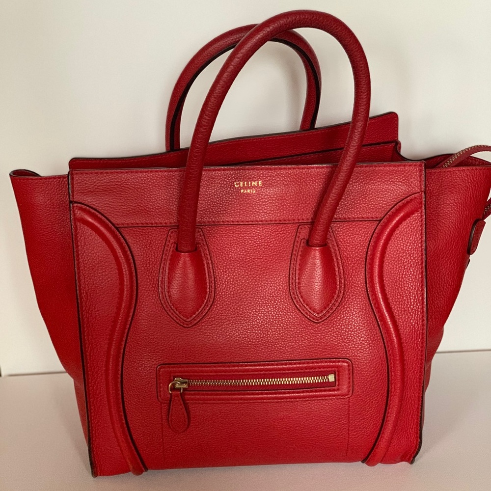 Celine Mini Luggage Handbag in Drummed Calfskin